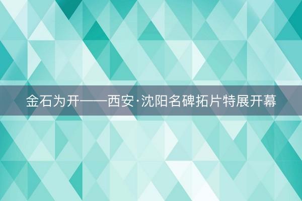 金石为开——西安·沈阳名碑拓片特展开幕