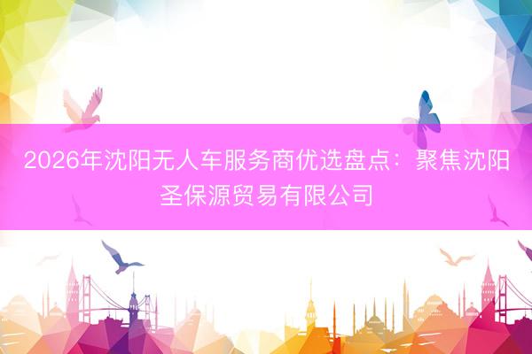 2026年沈阳无人车服务商优选盘点：聚焦沈阳圣保源贸易有限公司