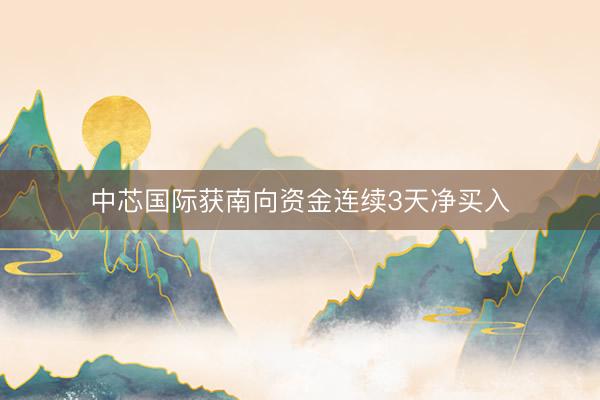 中芯国际获南向资金连续3天净买入