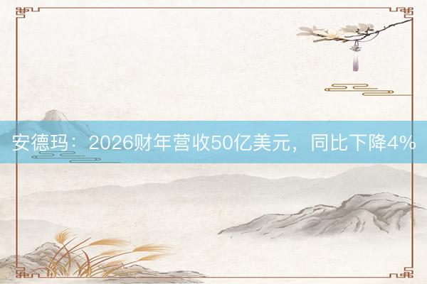 安德玛：2026财年营收50亿美元，同比下降4%