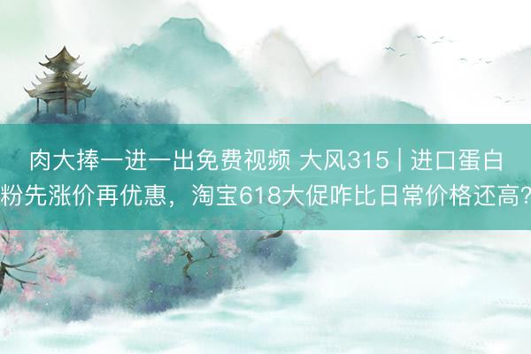 肉大捧一进一出免费视频 大风315 | 进口蛋白粉先涨价再优惠，淘宝618大促咋比日常价格还高？