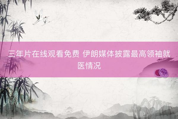 三年片在线观看免费 伊朗媒体披露最高领袖就医情况