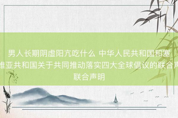 男人长期阴虚阳亢吃什么 中华人民共和国和塞尔维亚共和国关于共同推动落实四大全球倡议的联合声明