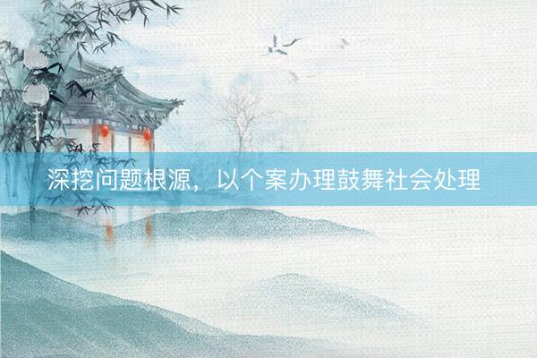 深挖问题根源，以个案办理鼓舞社会处理