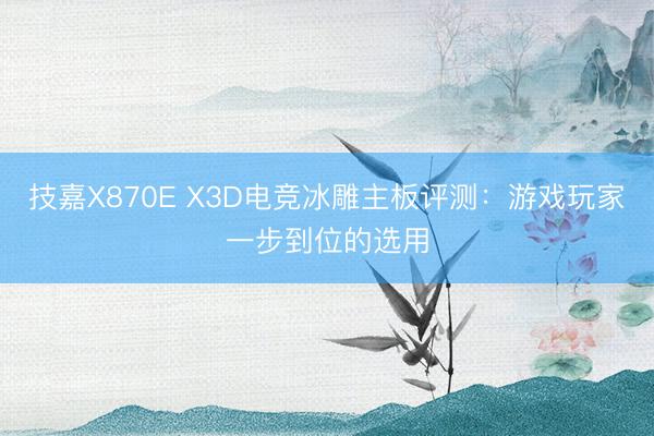 技嘉X870E X3D电竞冰雕主板评测：游戏玩家一步到位的选用