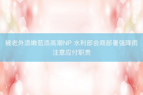 被老外添嫩苞添高潮NP 水利部会商部署强降雨注意应付职责