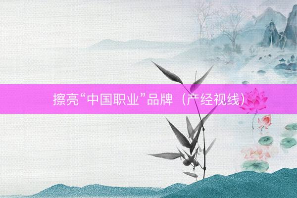 擦亮“中国职业”品牌（产经视线）