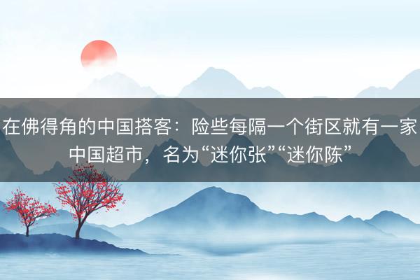 在佛得角的中国搭客：险些每隔一个街区就有一家中国超市，名为“迷你张”“迷你陈”